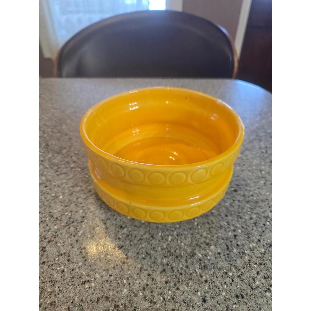 Yellow Shawnee pottery bowl made in USA
